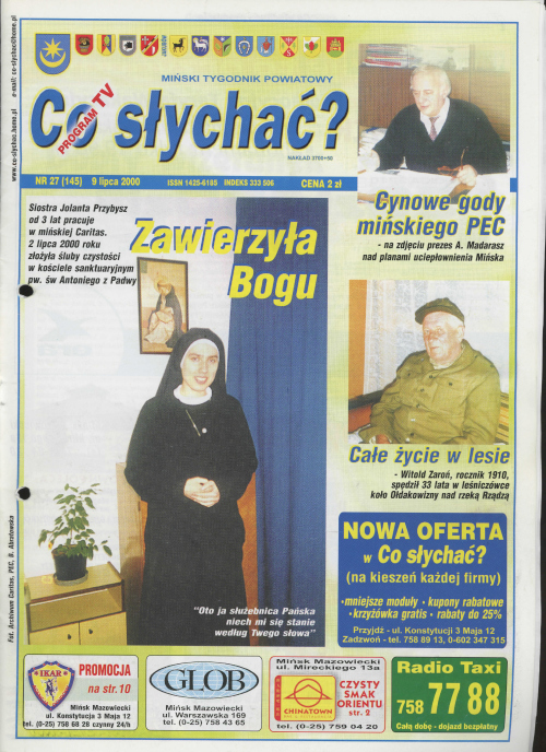 Okładka gazety Co słychać? - nr 27 (145) 2000